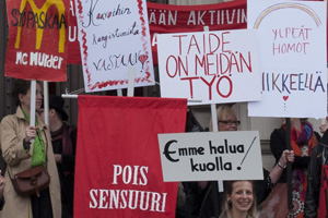 Participatory demonstration in Hmeenkatu, Tampere (FI) 30.8.2013